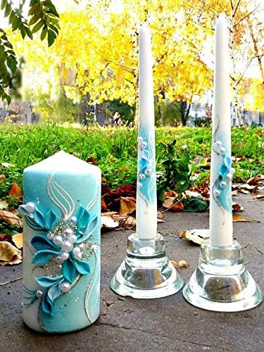 Turquoise Candle Set for Weddings