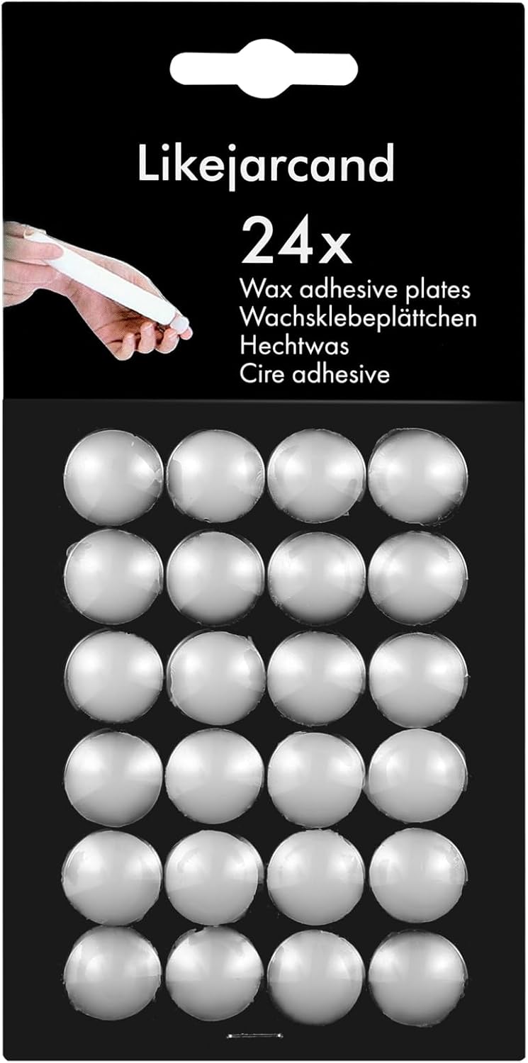 White Candle Wax Dots Adhesive Set of 24 for Candles