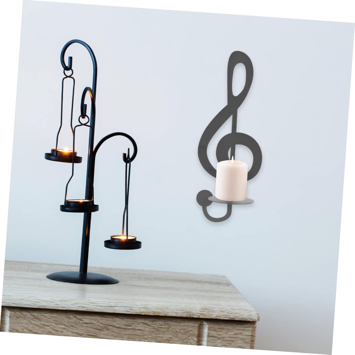 Zerodeko Music Note Wall Candle Holder Decor
