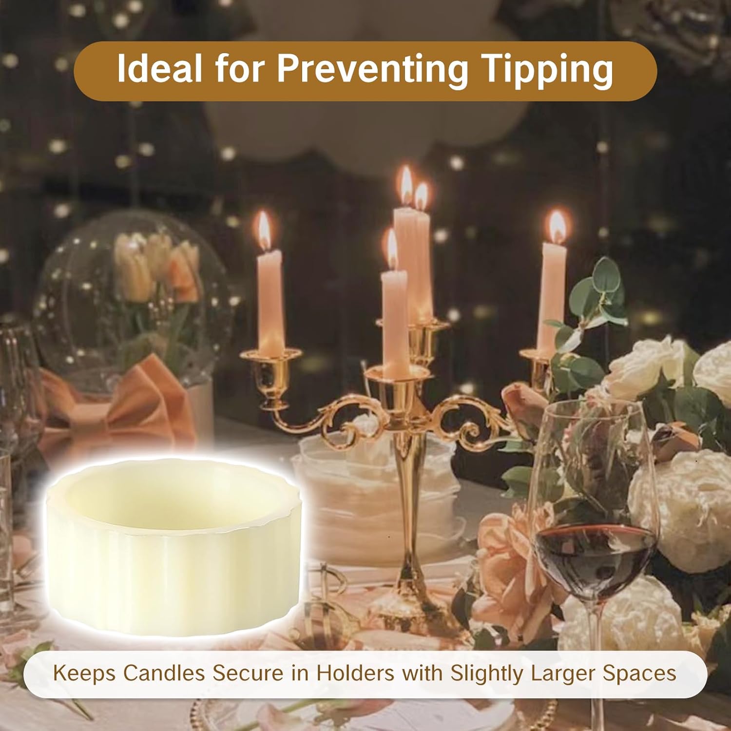 NIIIYTYB10-Piece Set of Durable Candle Huggers to Keep Taper Candles Steady
