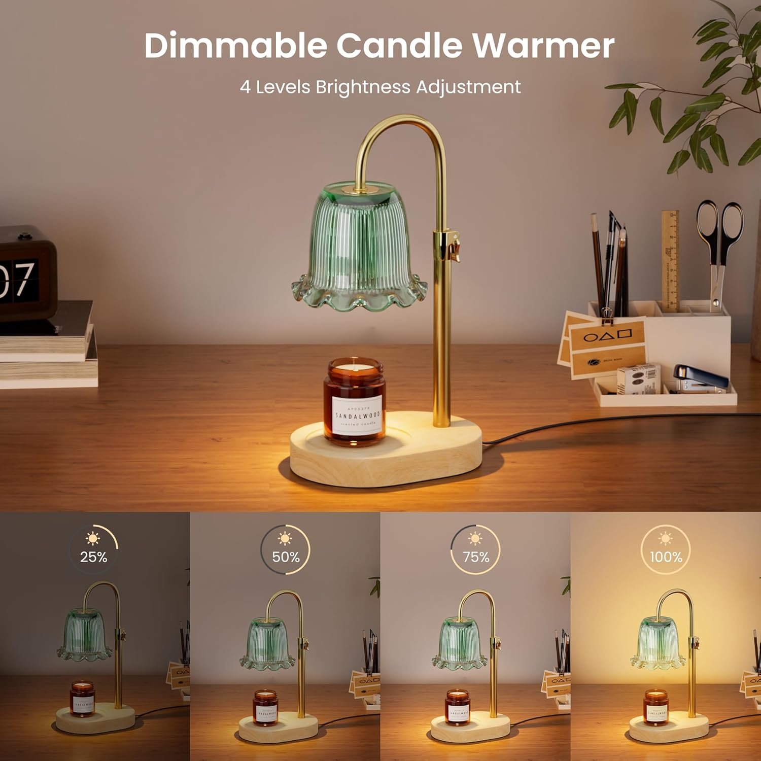 Adjustable Candle Warmer Lamp with Timer for Jar Candles
