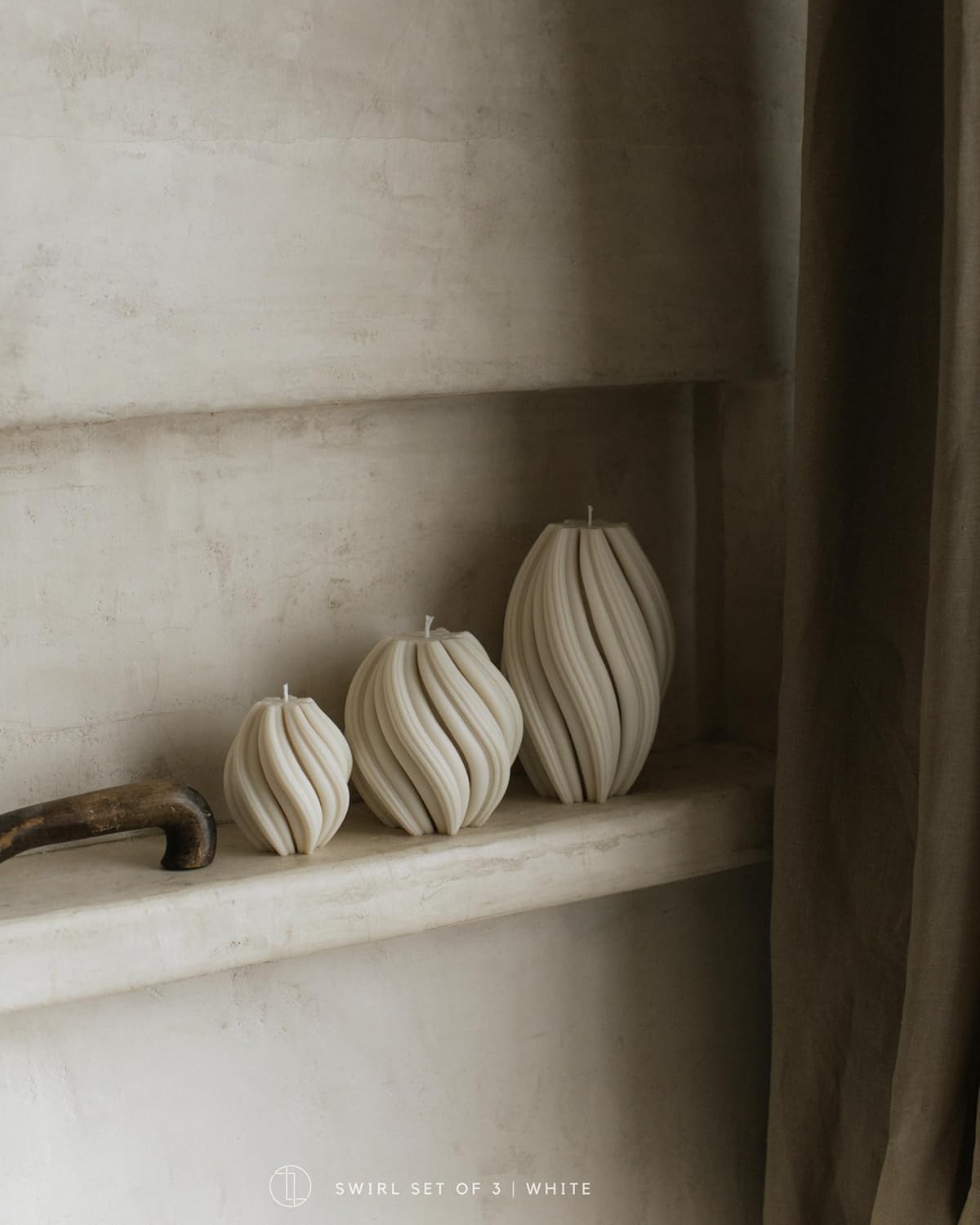 Spiral White Candle for Home Decor