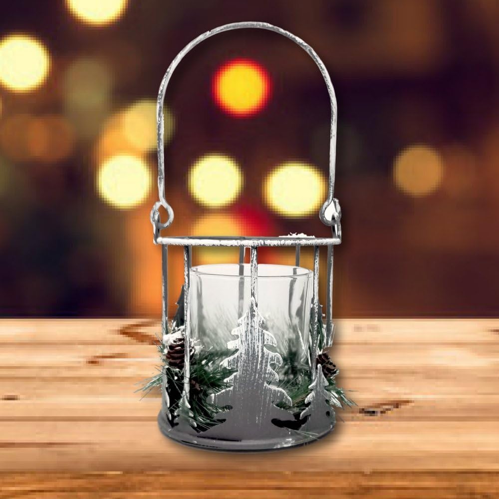 Cozy Christmas Candle Holder with Pinecones Greenery - 85inch