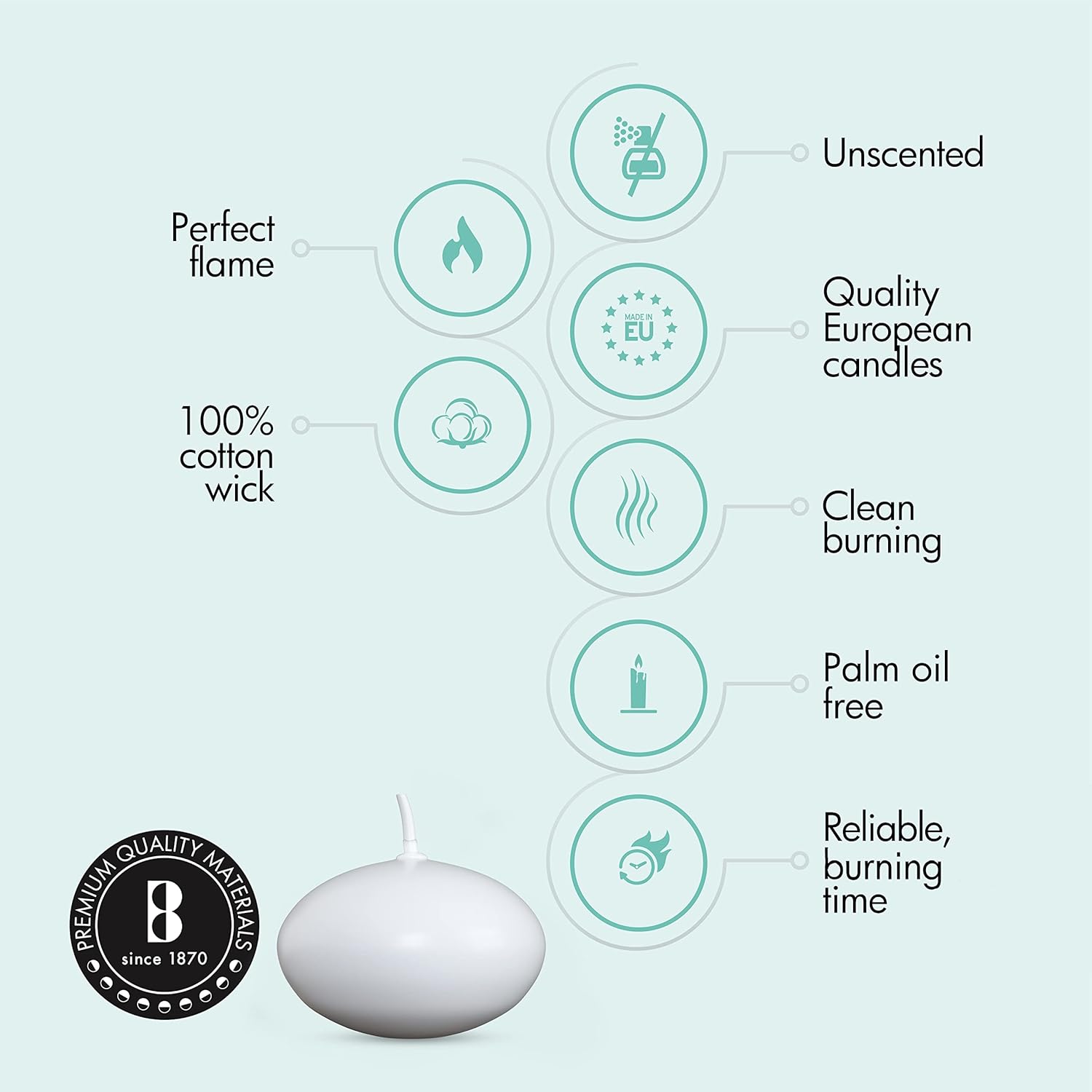 BOLSIUS 175 White Floating Candles Set of 40 - Elegant Party Accessories