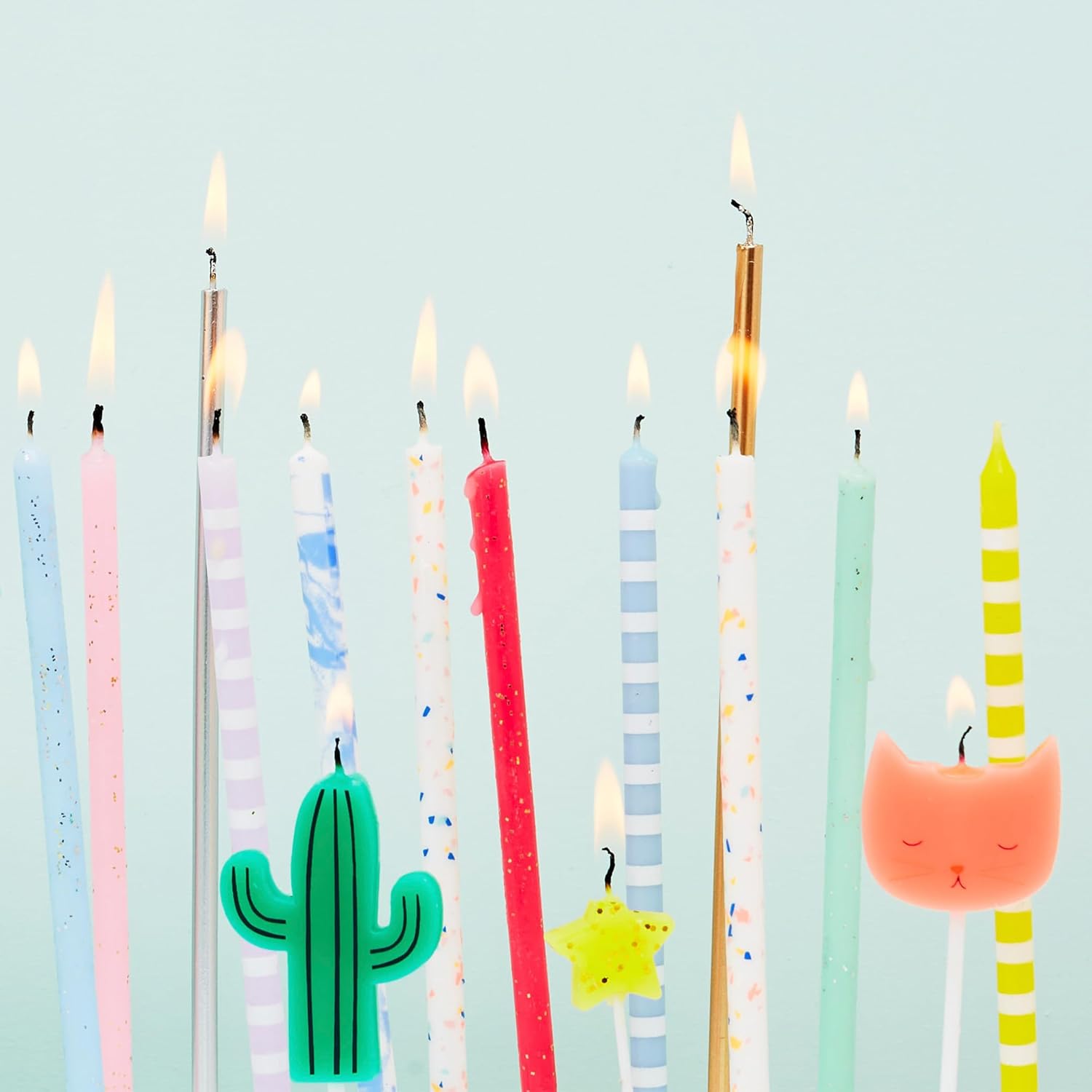 Glowing Gold Glitter 24pk Birthday Candles