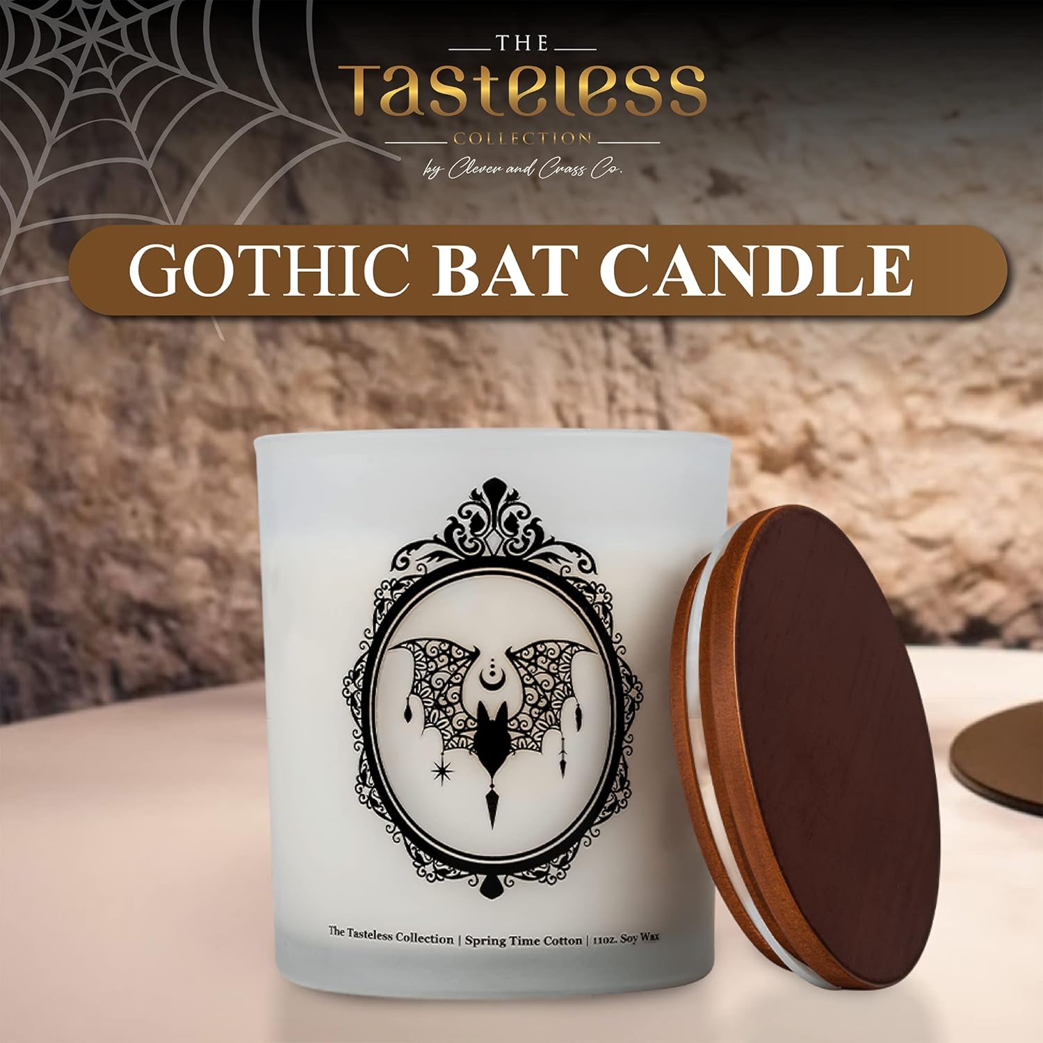 Gothic Handle Black Bat Candle