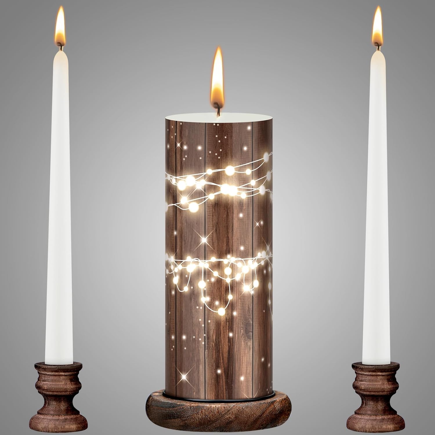 Irenare Elegant Unity Candle Set with Stand for Weddings