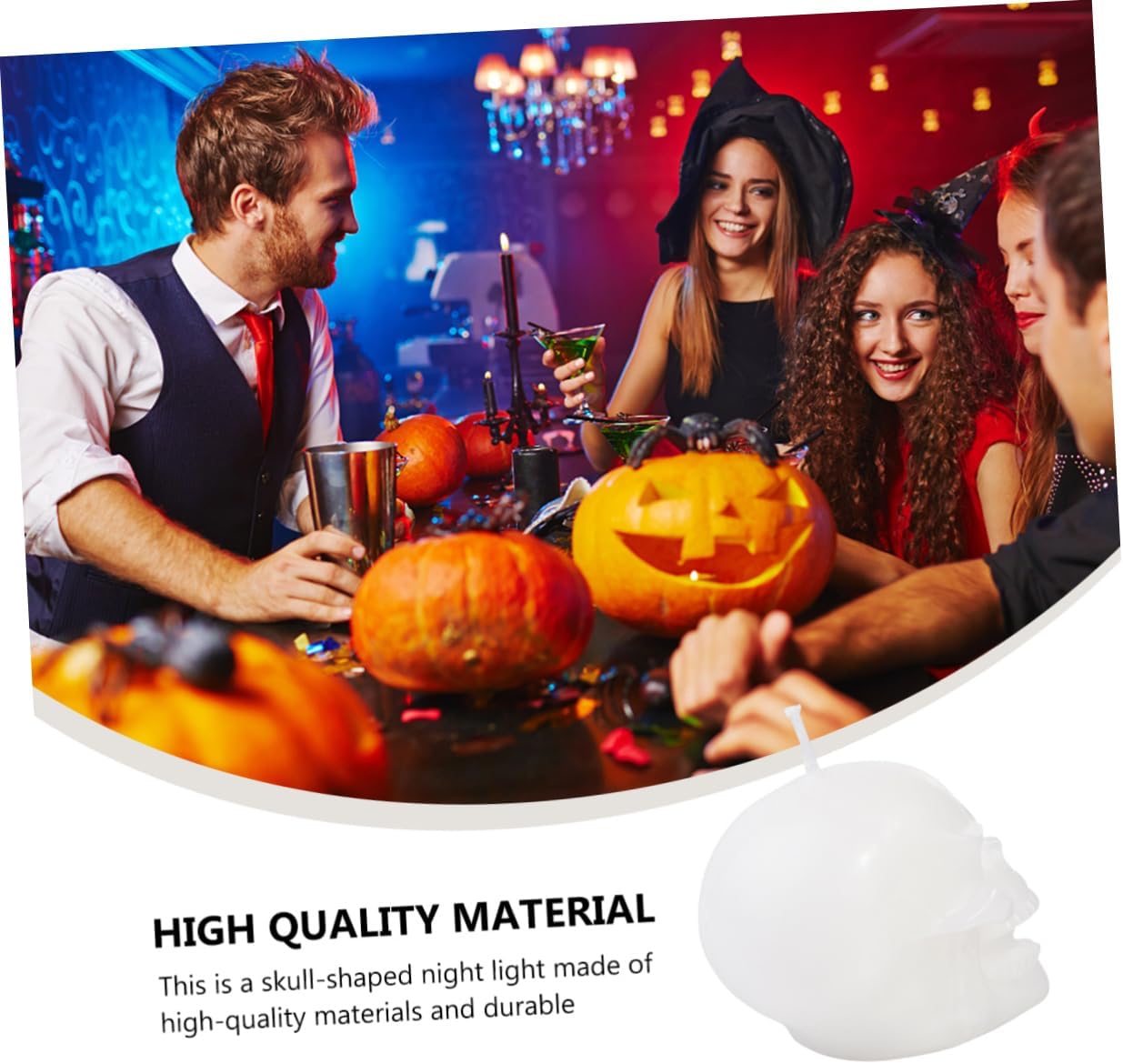 Scare Up The Ambiance 2 Spooky Halloween Skull Candles for Centerpieces