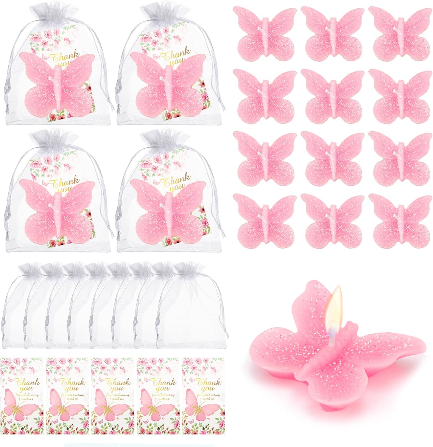 KBTDYHYY 50-Set Butterfly Baby shower Party Favors