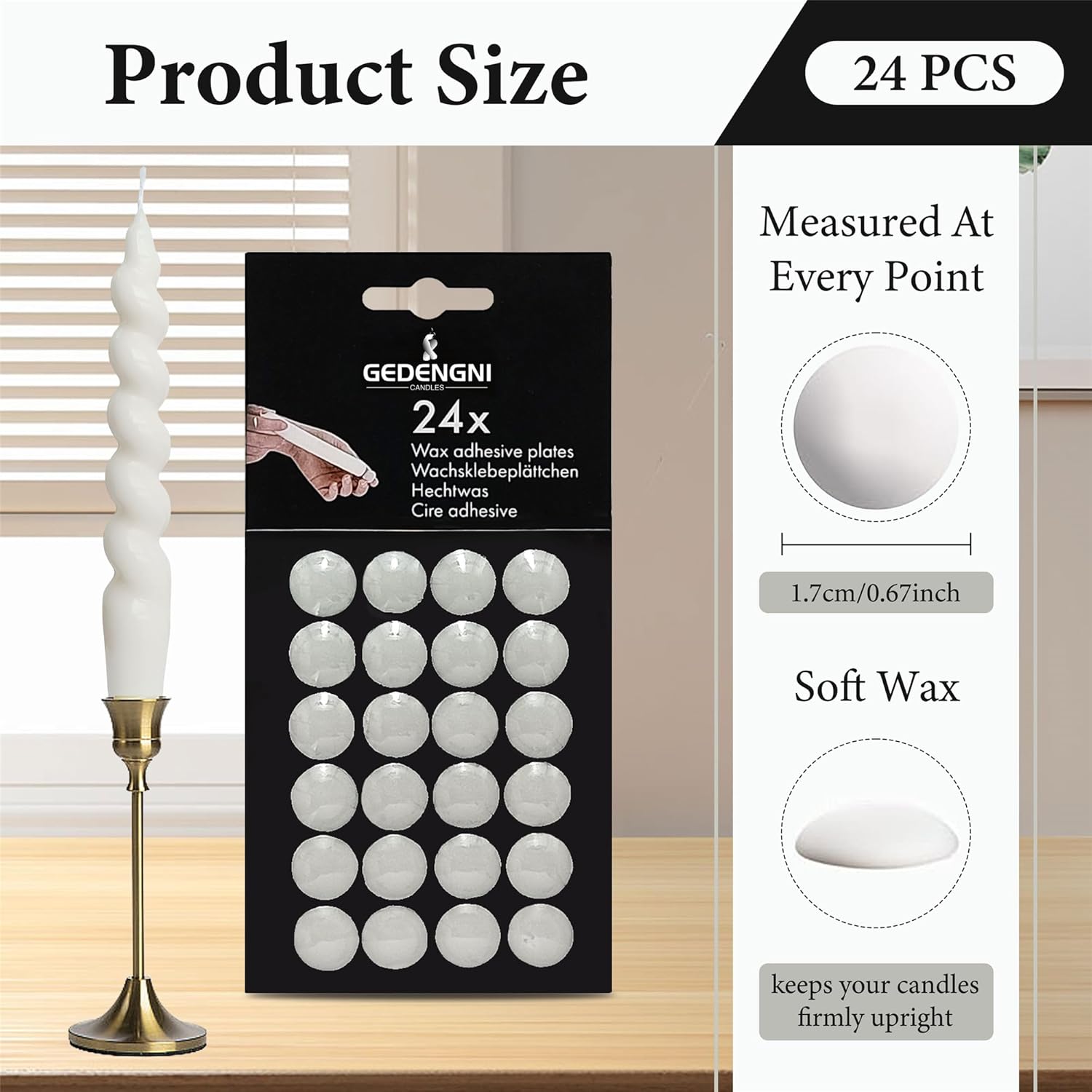 Gedengni Taper Candle Wax Dots - White