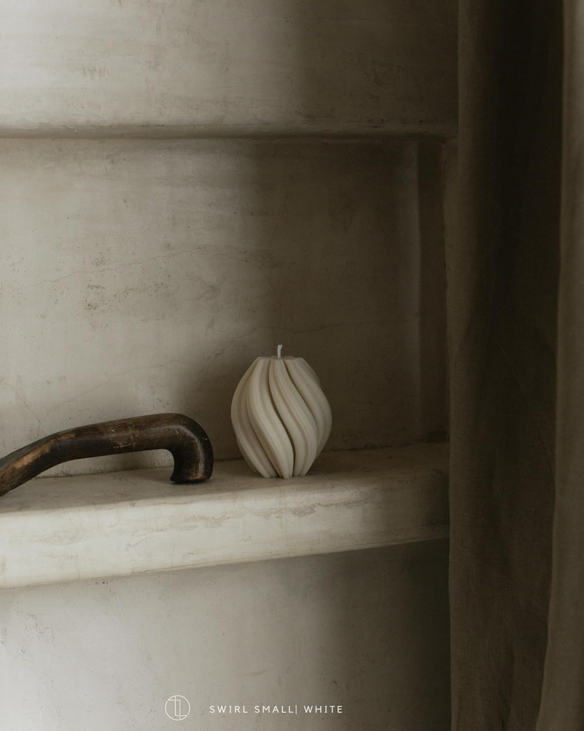 Spiral White Candle for Home Decor