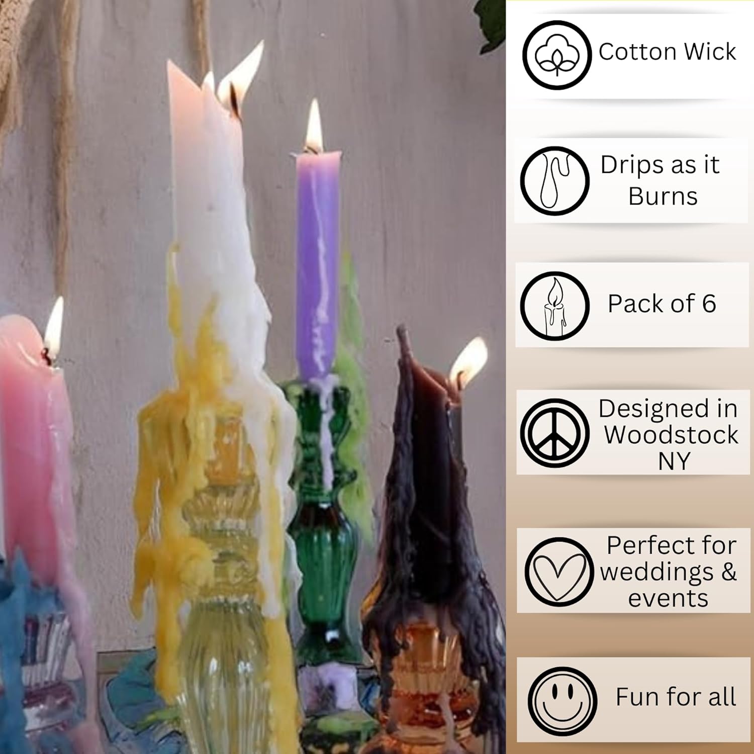 Candlestock - Dripping Wine Bottle Candles Pack of 6