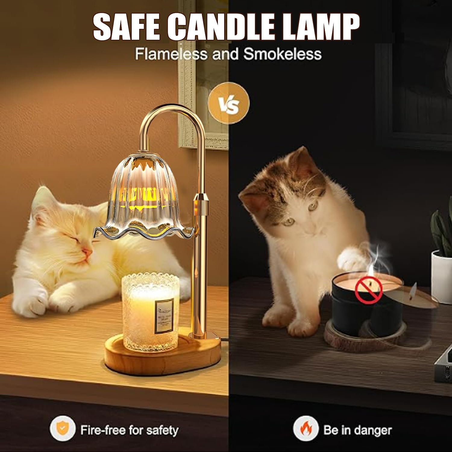 Adjustable Amber Candle Warmer with Timer