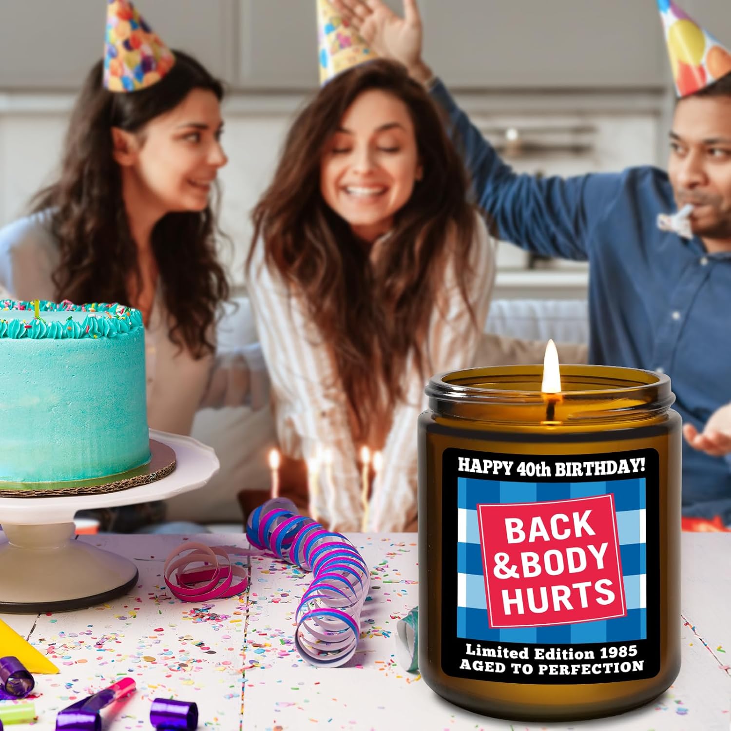40th Birthday Candle for Women Men - Limited Edition 1985