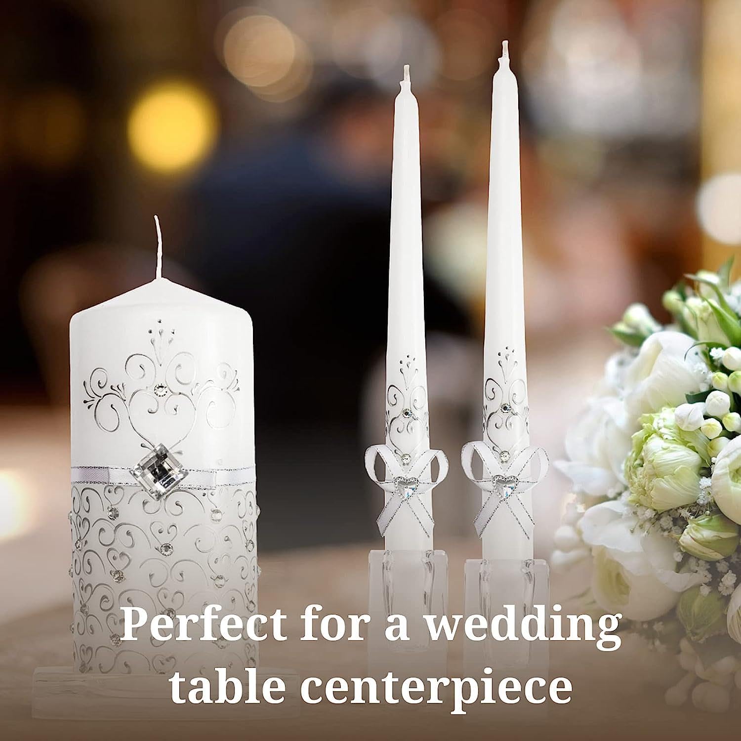 Three-Piece Unity Candle Set for Ceremony