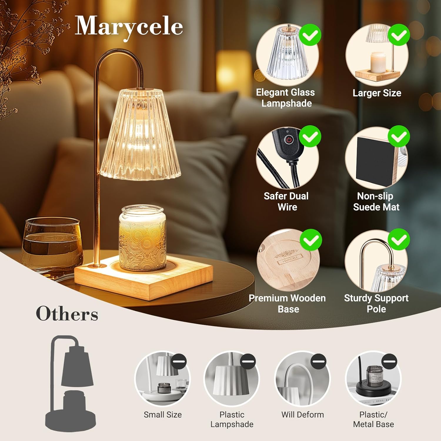 Candle Warmer Lamp with Timer Dimmer for Safe Scented Burning