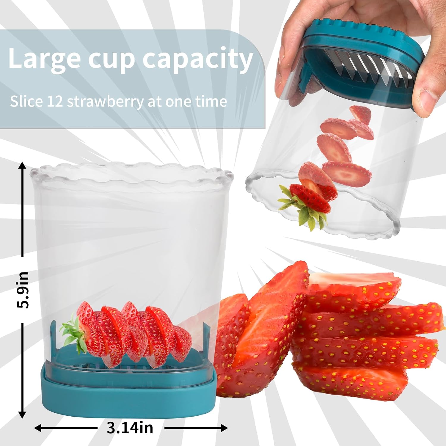 Strawberry Slicer Fruit Cutting Cup