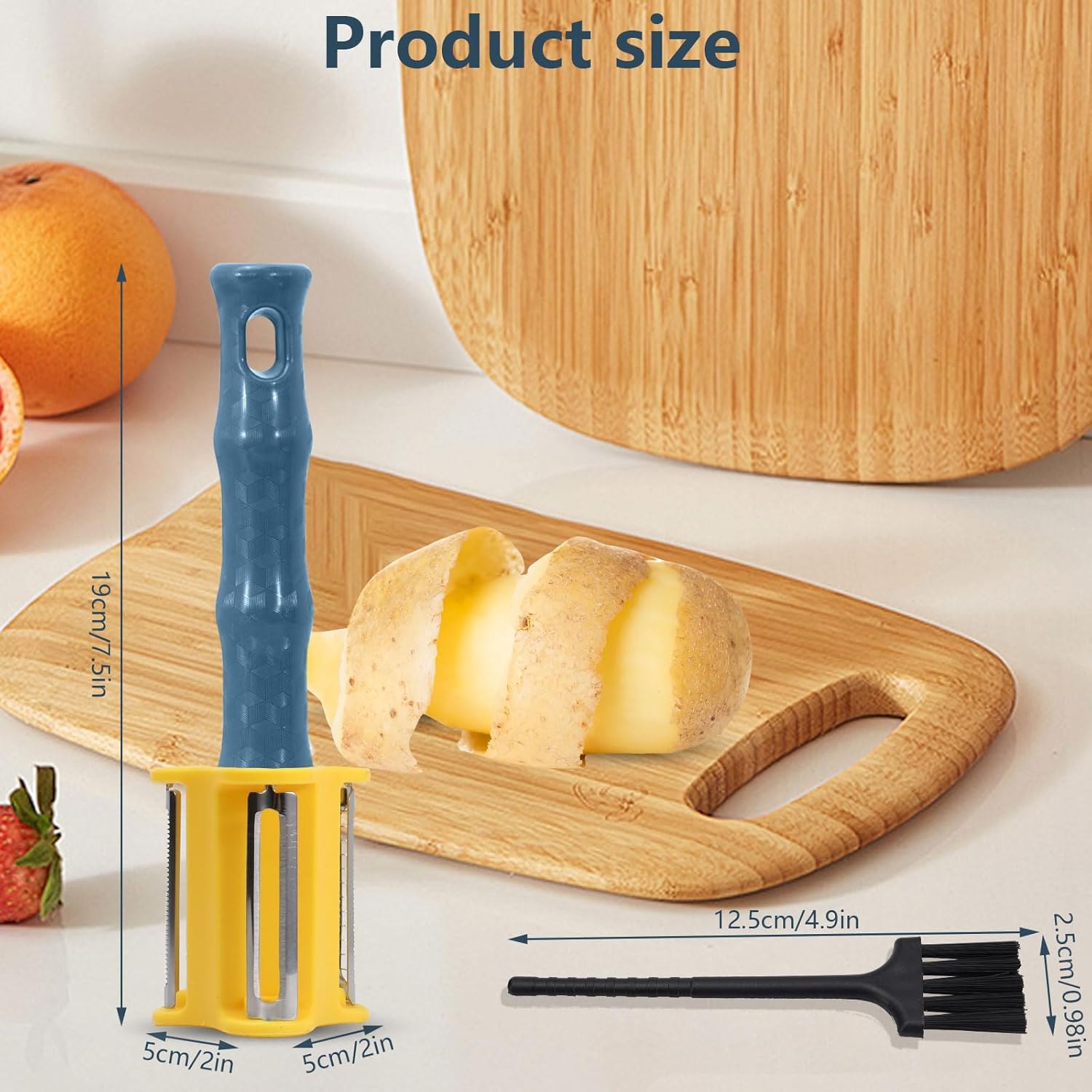 Sekonow 2Pcs 3 in 1 Vegetable Peeler with Cleaning Brush