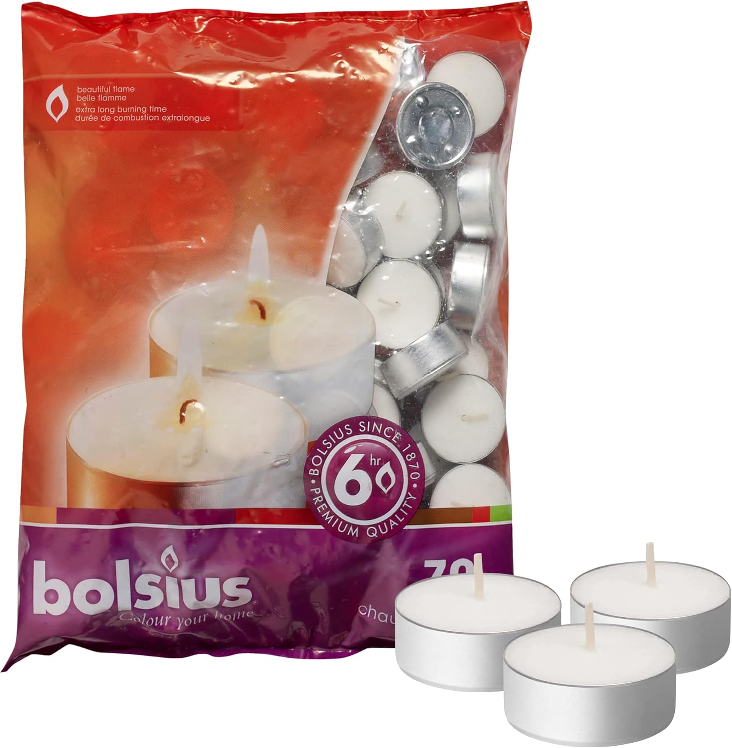 Bolsius 70-Count White Votives - Perfect Choice Small 6-Hr Burn