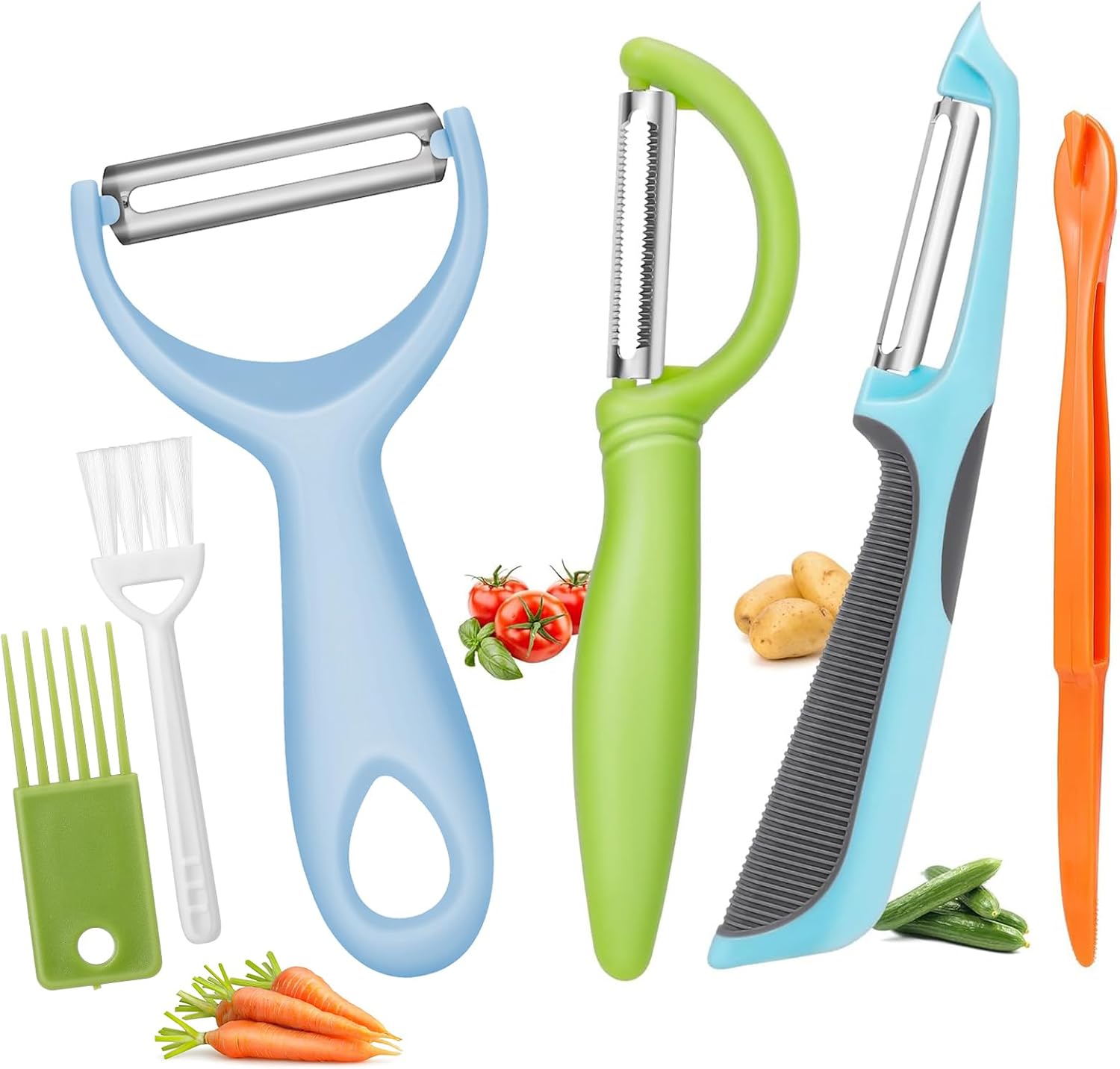 Senbowe 6PCS Stainless Steel Veggie Peeler Set 1