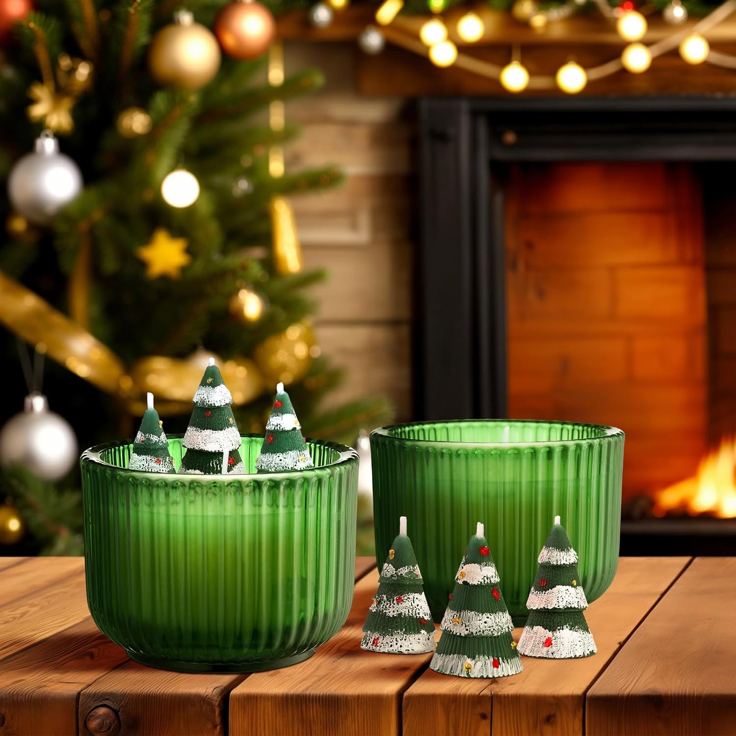 2-Piece Christmas Aspen Scented Tree Candle Set