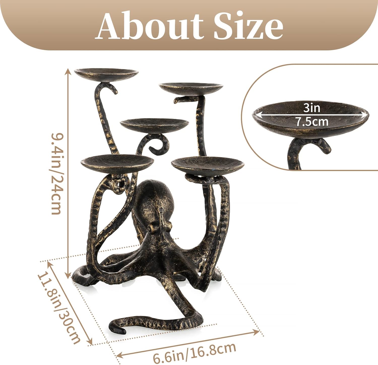 Sziqiqi Gothic Octopus Candle Holder