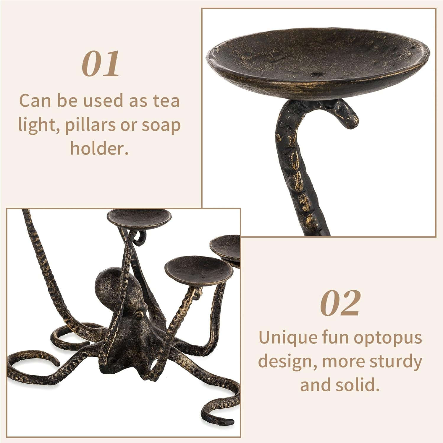 Sziqiqi Gothic Octopus Candle Holder