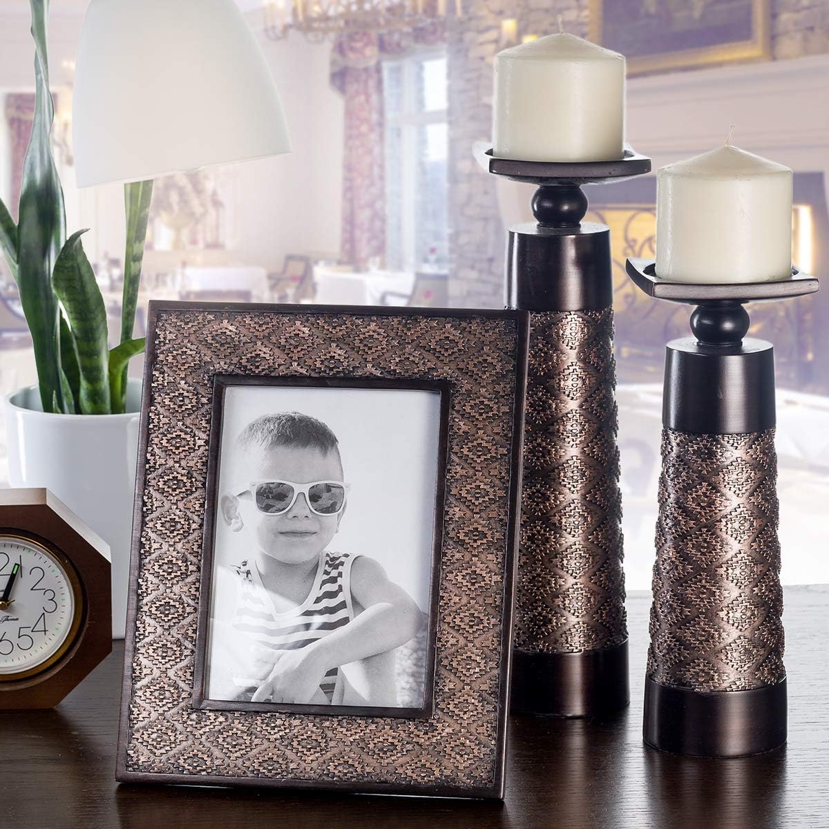 Creative Scents Pillar Candle Holder Set