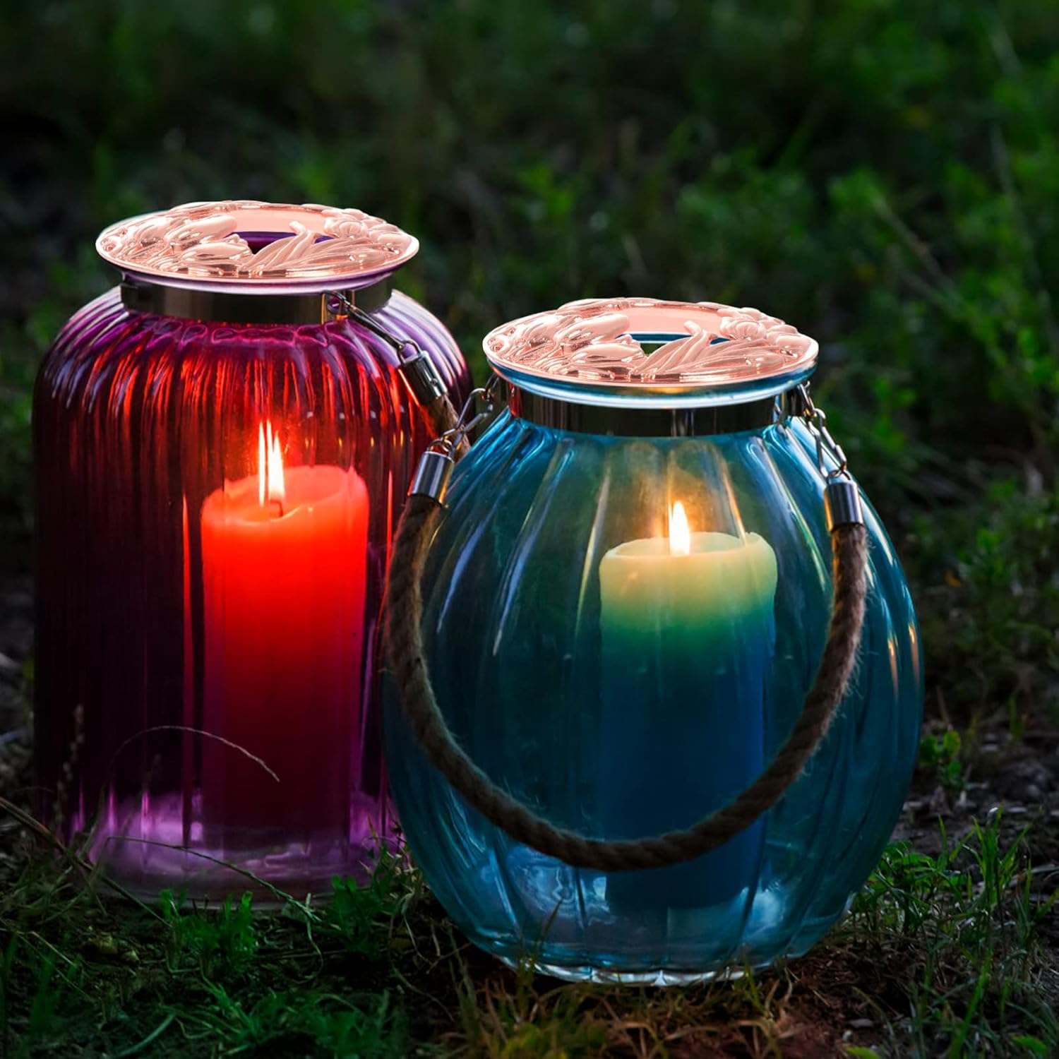 VOSAREA Candle Shade Topper Rose Gold Metal Shade for Jar Candles