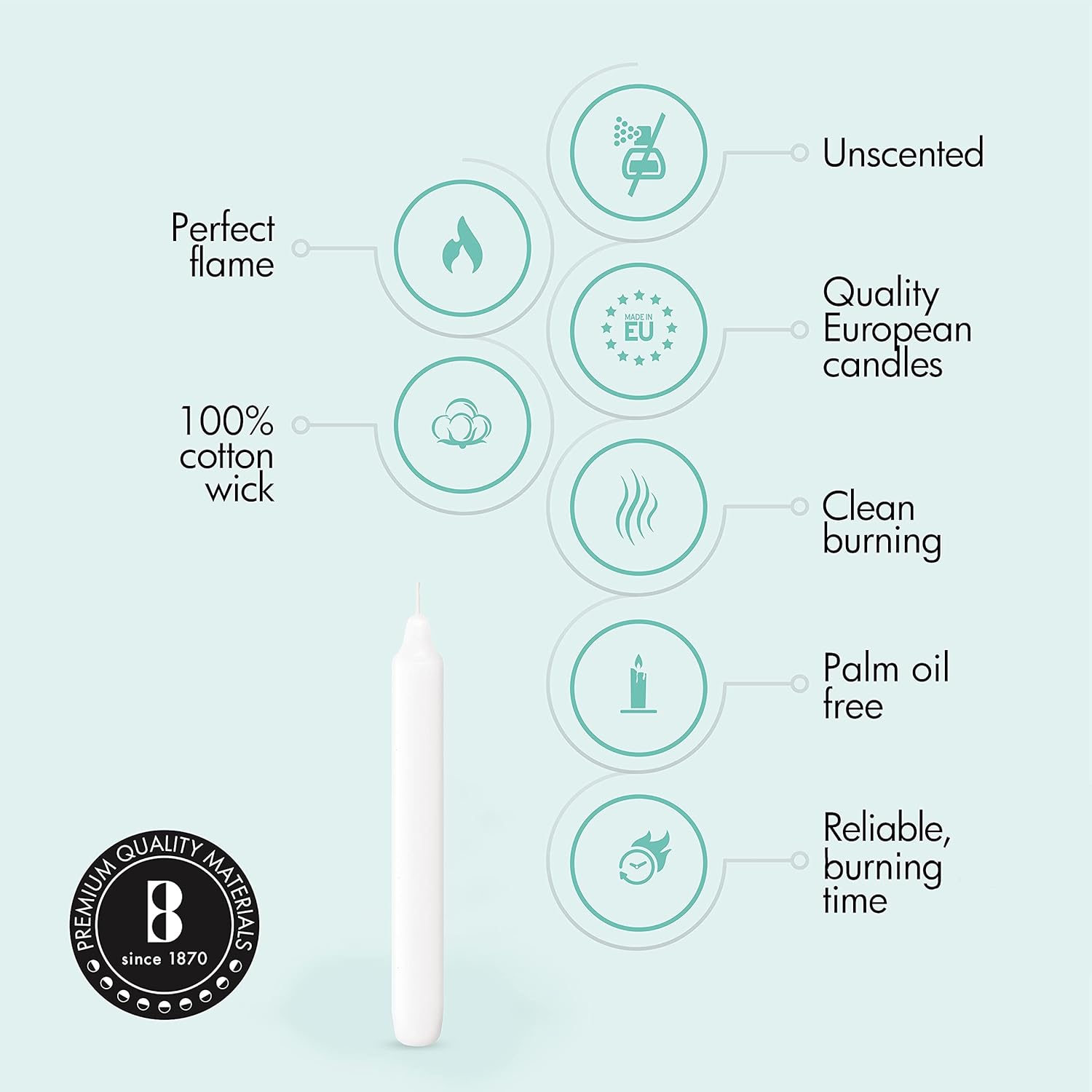 BOLSIUS Long Burning White Taper Candlepack