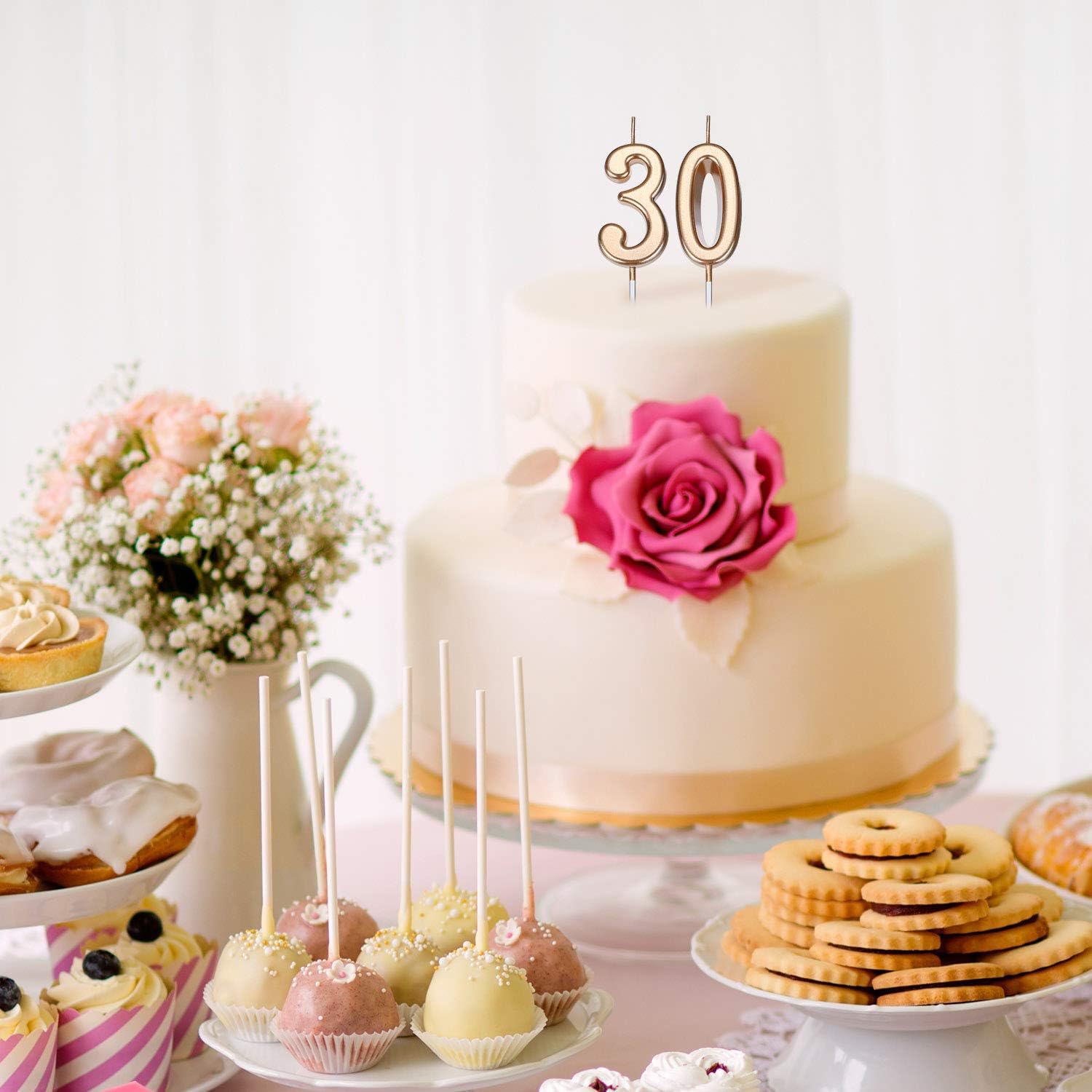 30th Birthday Candles Cake Topper Happy Birthday