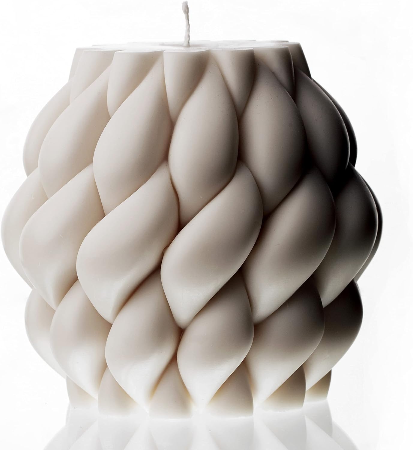 LAWA Knot Ball Candle - White Elegant Soy Wax Pillar Decor