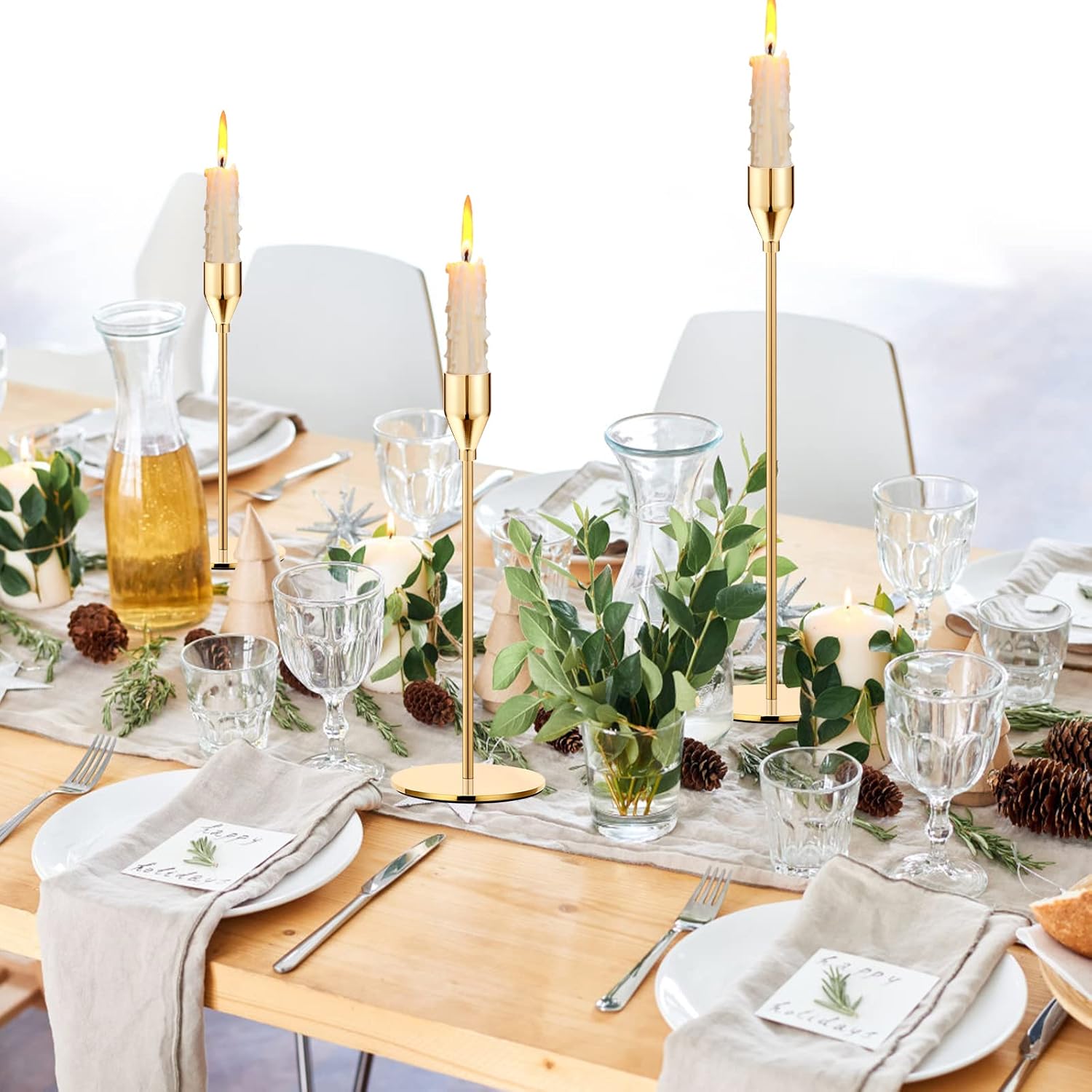 Elegant Gold Candle Holder Set for Weddings and Parties