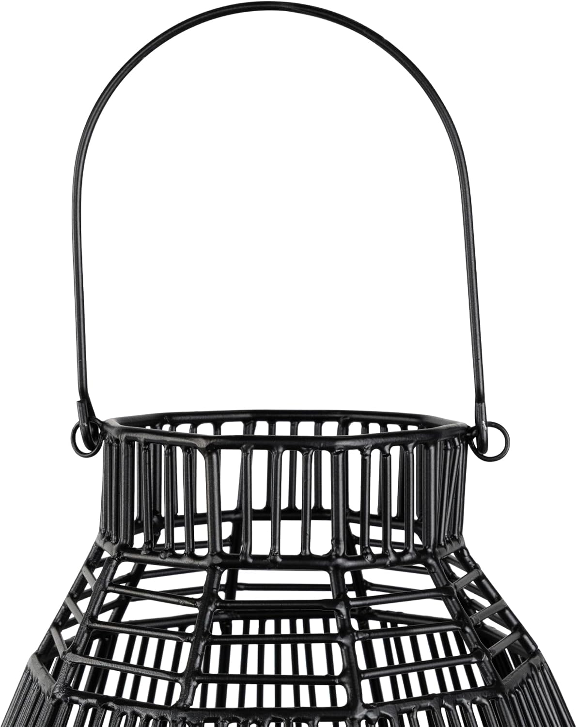 Northlight Medium Iron Geometric Hurricane Candle Lantern - 825 - Black