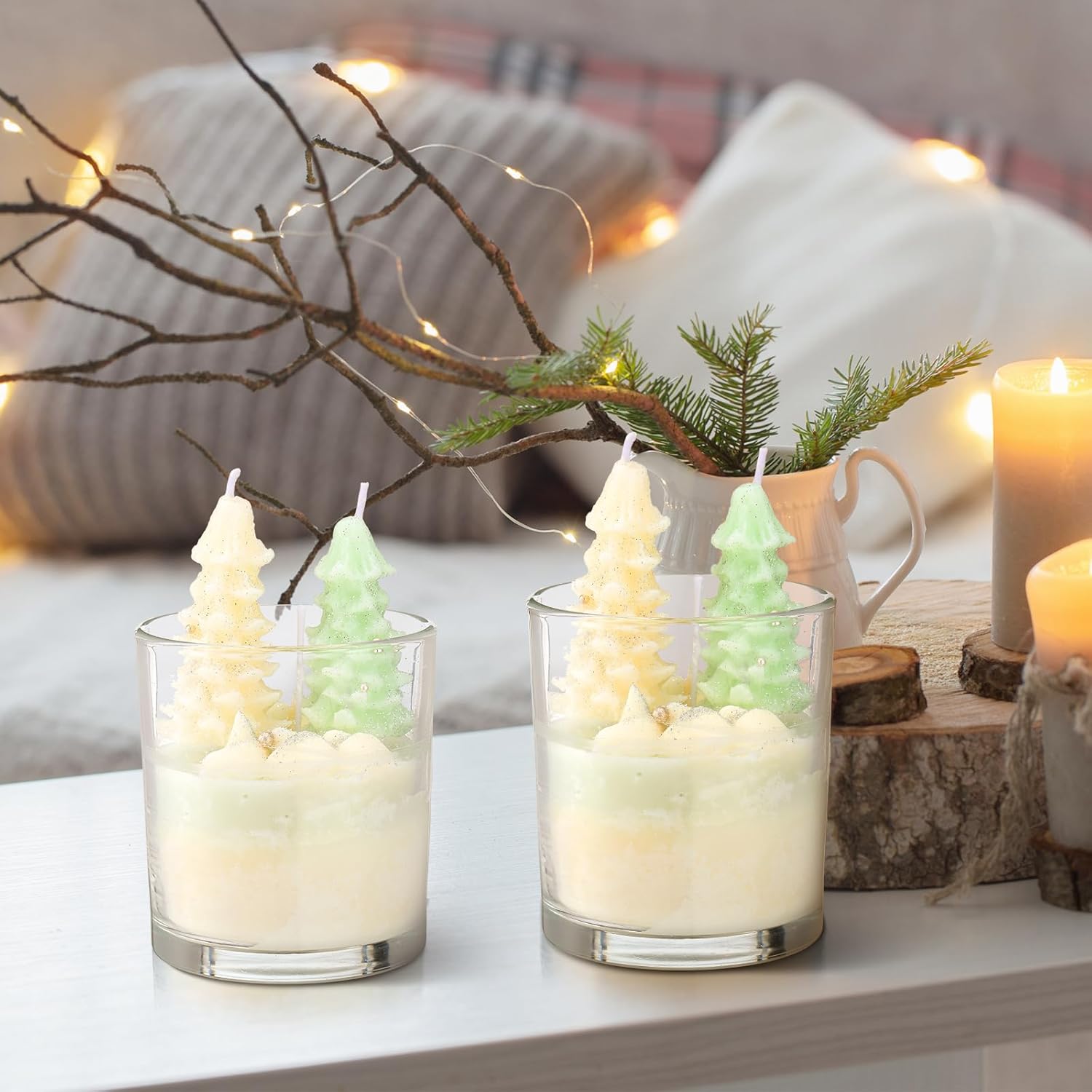 Christmas Aspen Scented Candles DE Winter Decor 2-Pack
