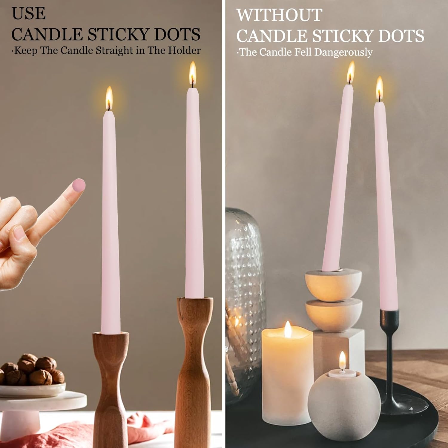Safe Taper Adhesive Dots 24PK Pink for Any Surface