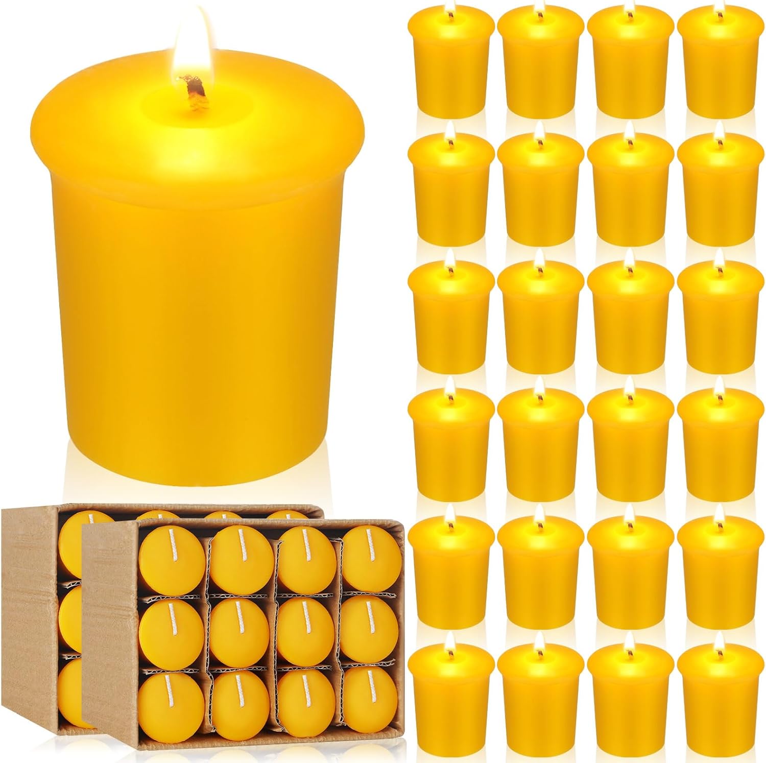 36 Pcs Pure Beeswax Votive Candles 15-Hr Burn Time Home Event Gift