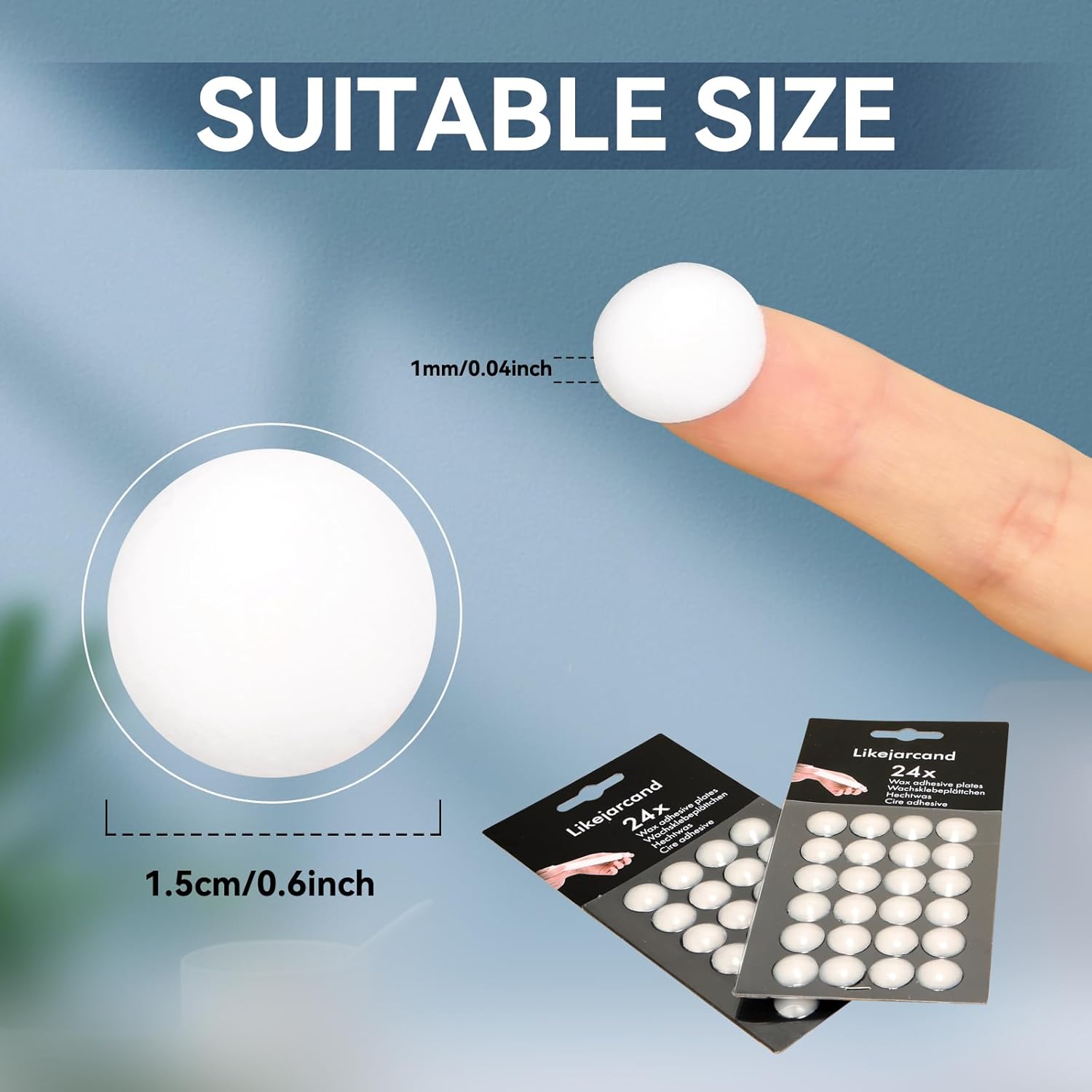 White Candle Wax Dots Adhesive Set of 24 for Candles