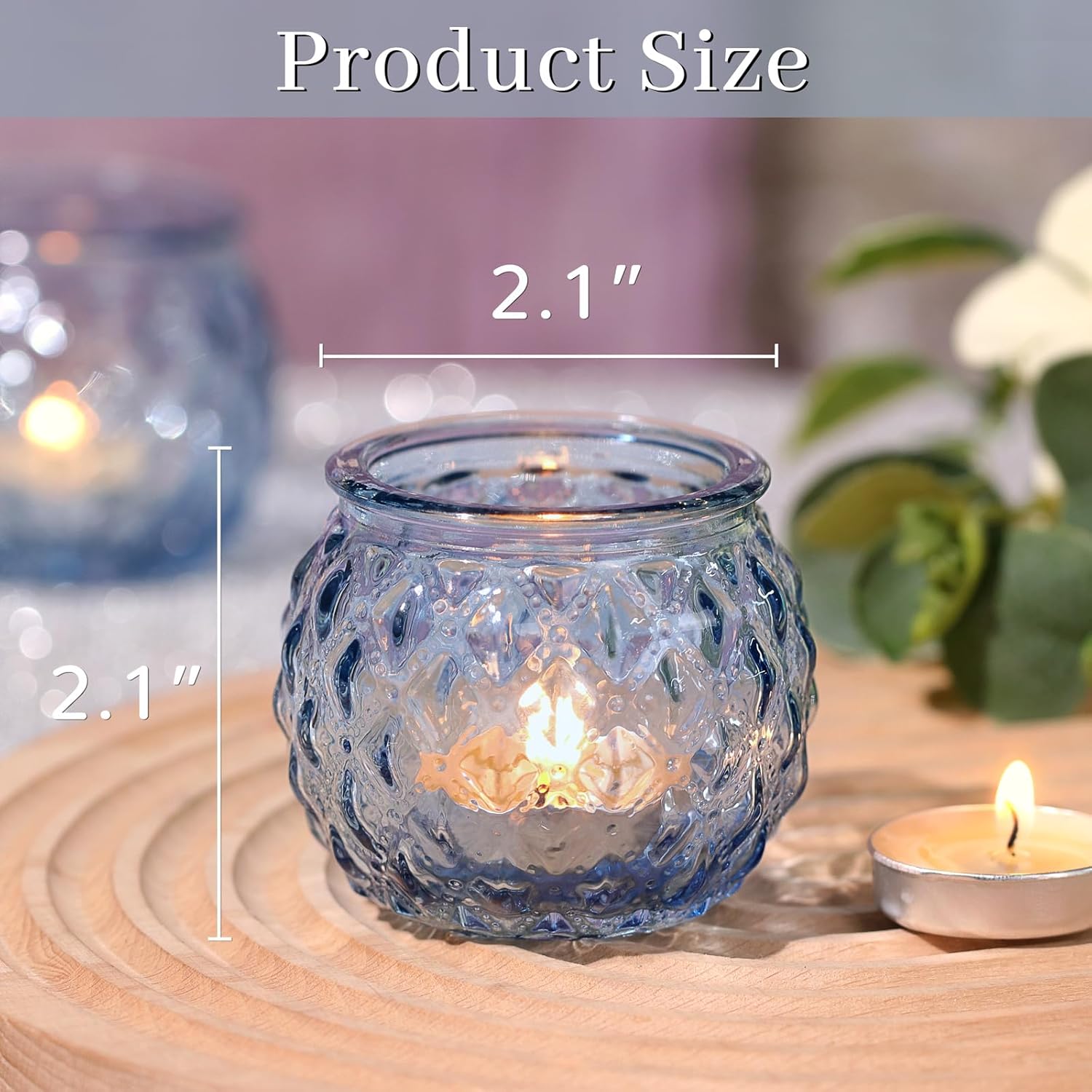 Blue Diamond Votive Candle Holders Set of 24