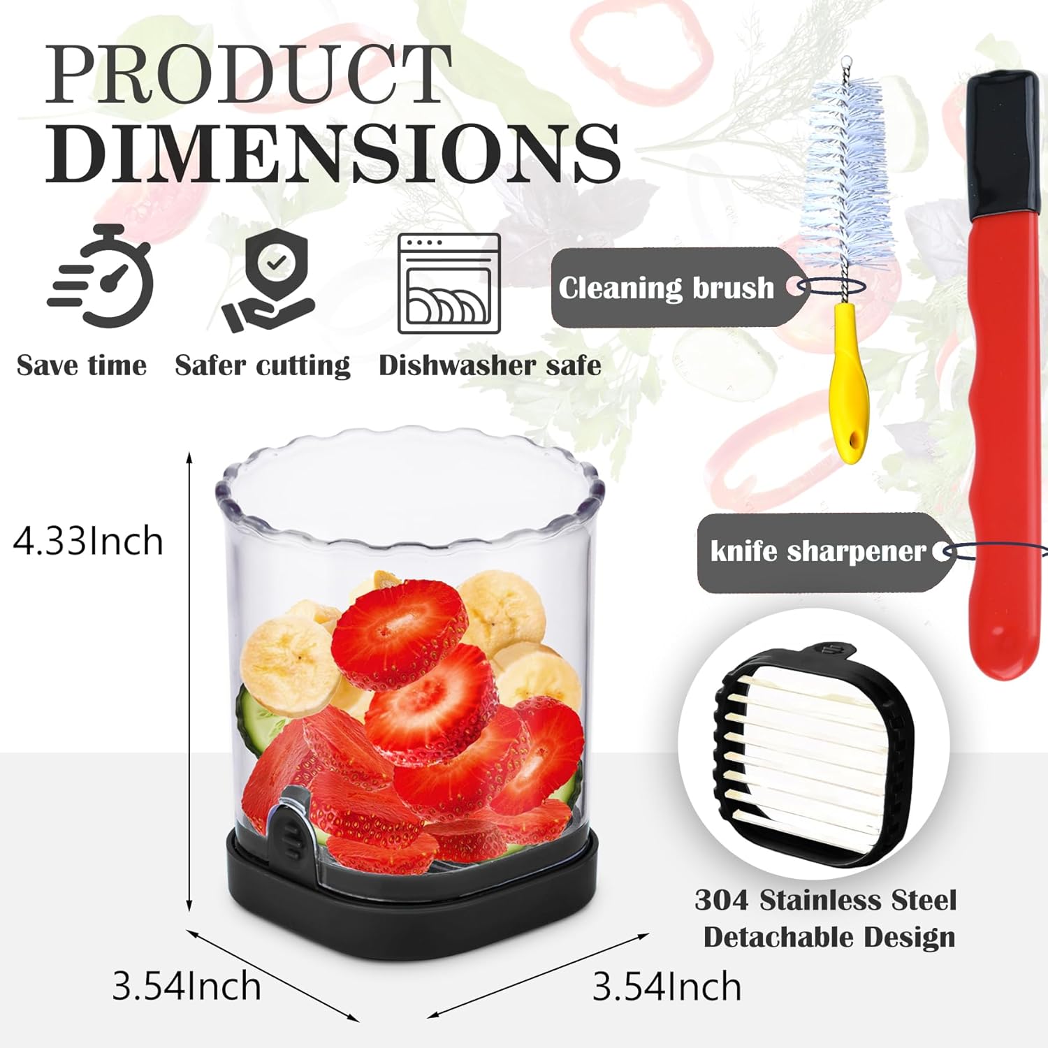 Berry Slicer Quick Efficient with 8 Blades for Fruits Vegetables