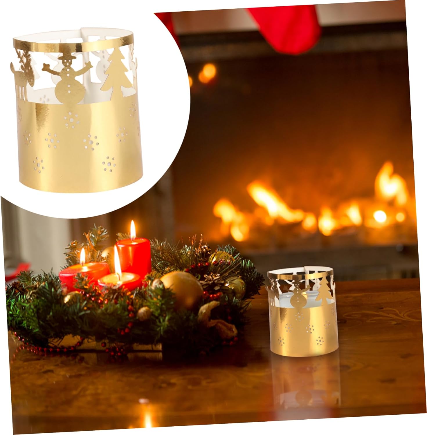 RORPOIR 50-Piece Christmas Candle Lampshade Decorations