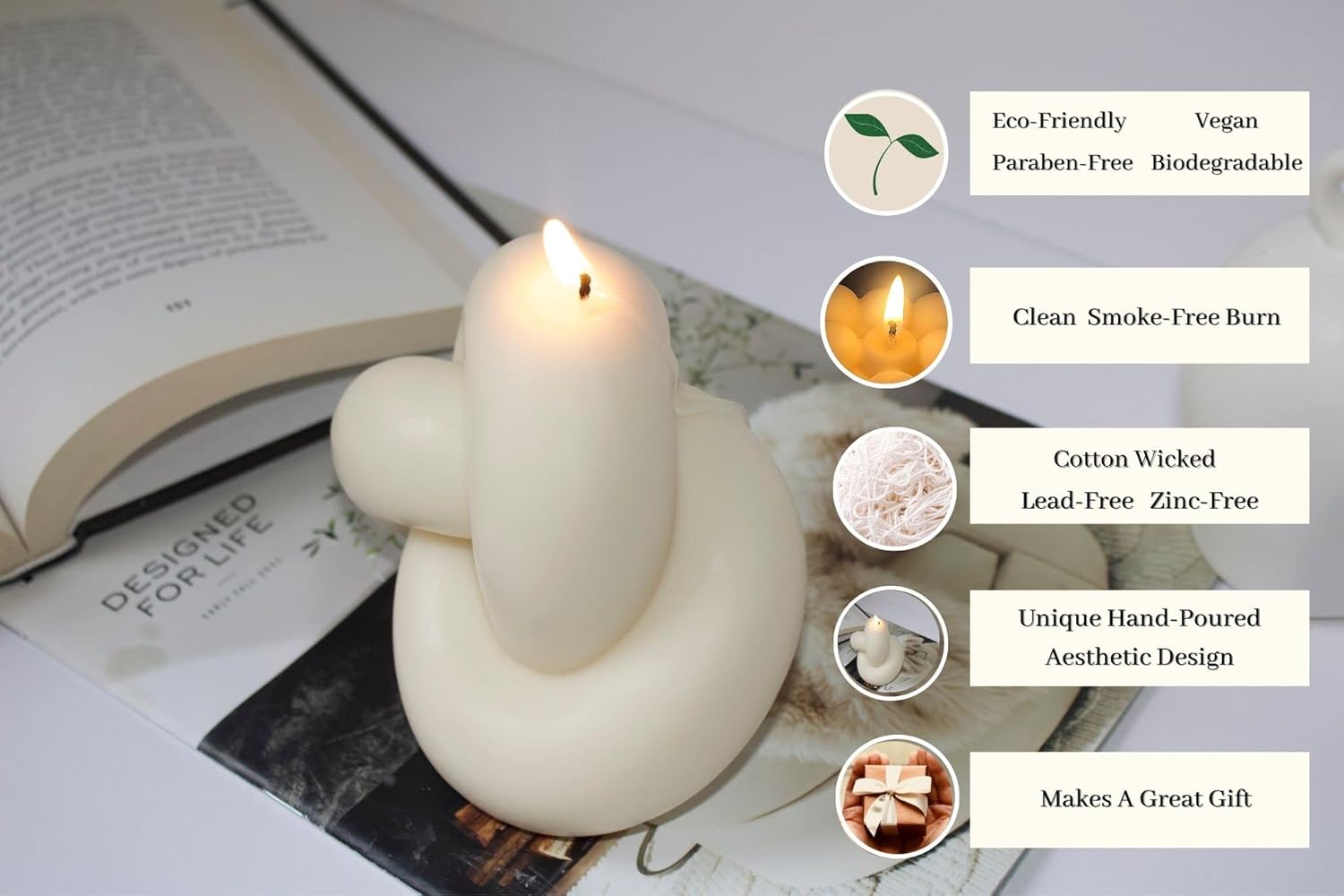 MarneyAsh Knot Candle Chain Link Decor Shelf