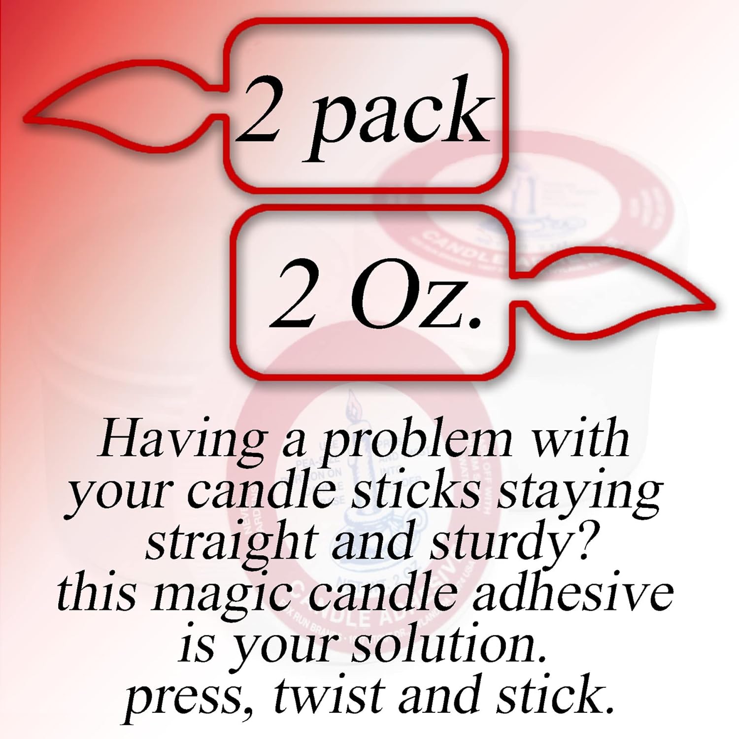 Rambue Candle Stick Adhesive Taper Candle Stick Adhesive 2-PK Stickum Taper Candles