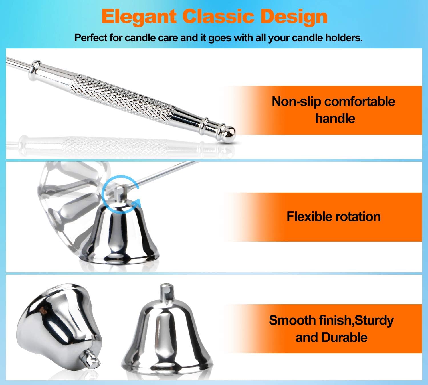 Elegant Long-Handle Stainless Steel Candle Snuffer