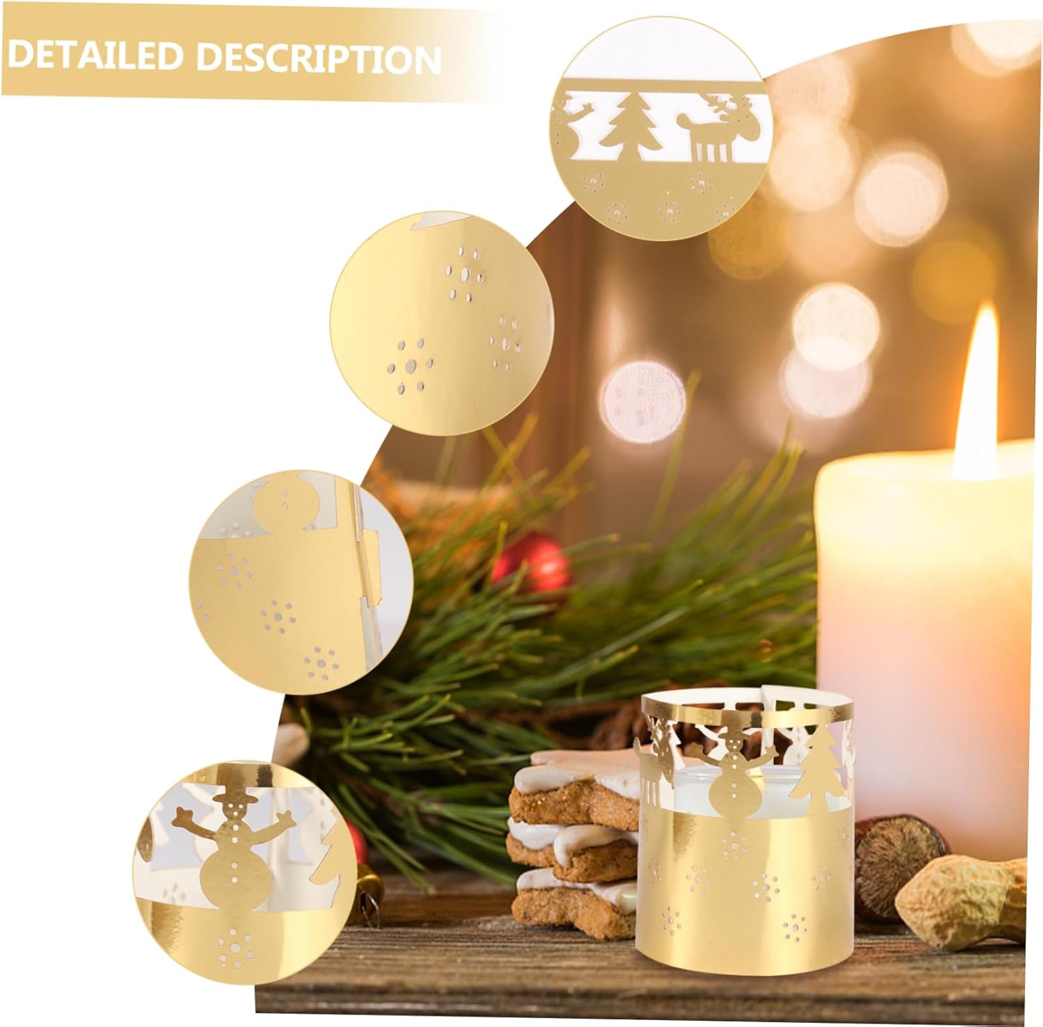 Gold Snowflake Candle Lampshades