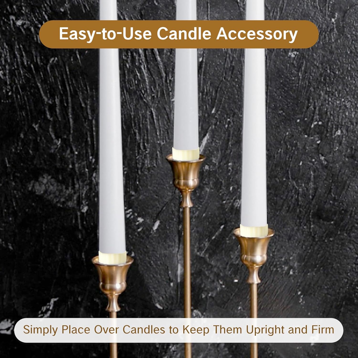 NIIIYTYB10-Piece Set of Durable Candle Huggers to Keep Taper Candles Steady