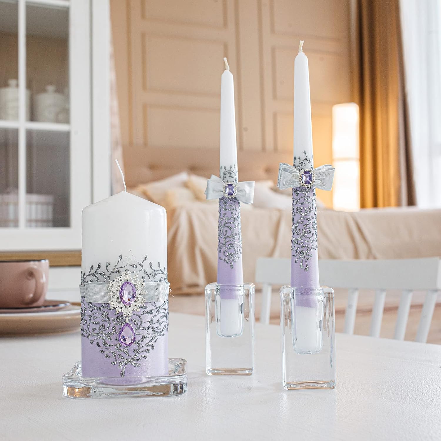 VABA Purple Unity Candle Set
