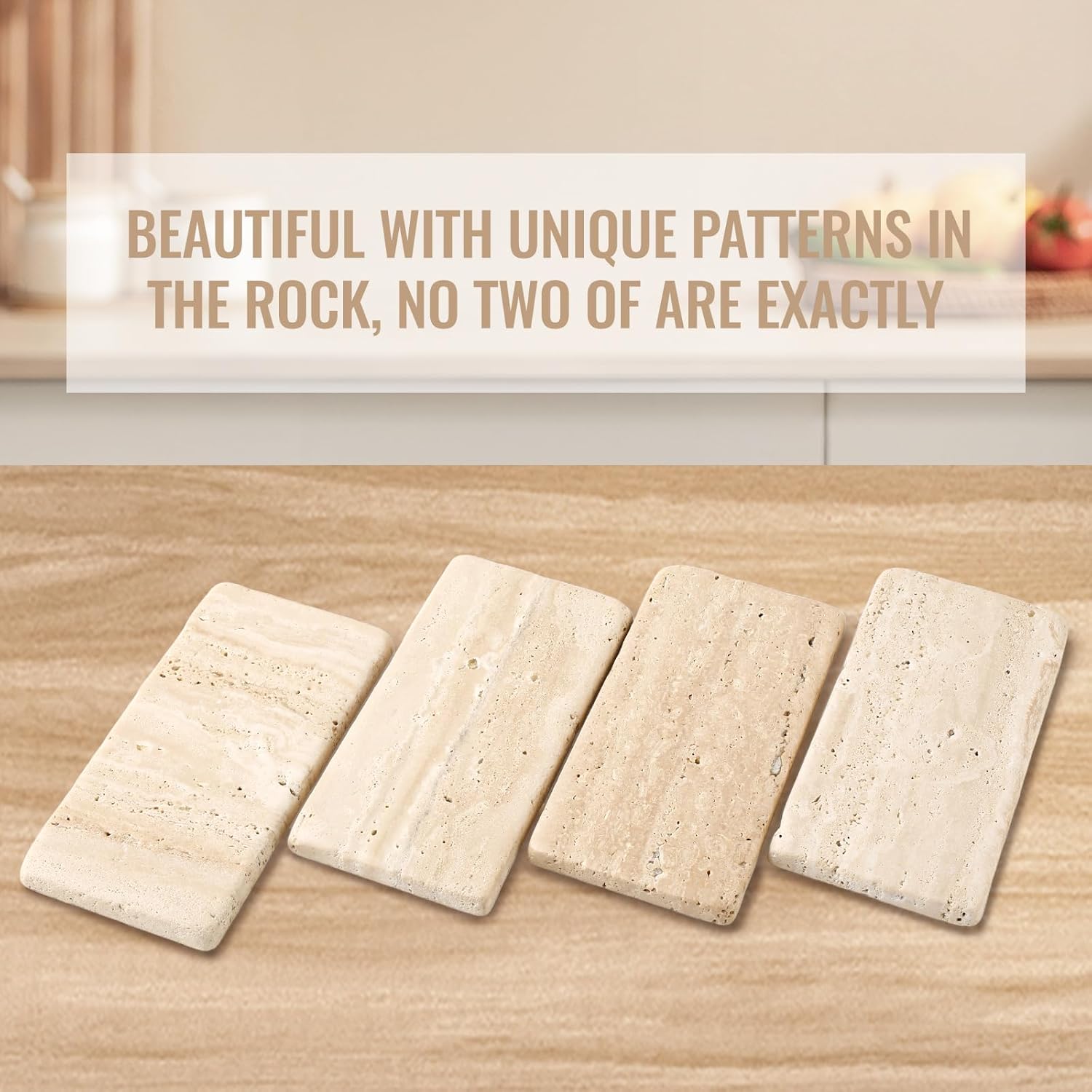 BCS Natural Travertine Candle Plate - Elegantly Designed for Home Use