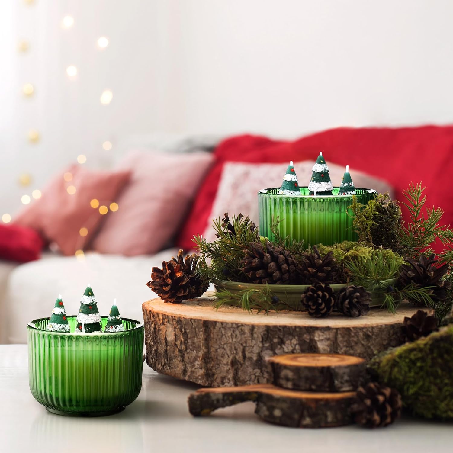 2-Piece Christmas Aspen Scented Tree Candle Set
