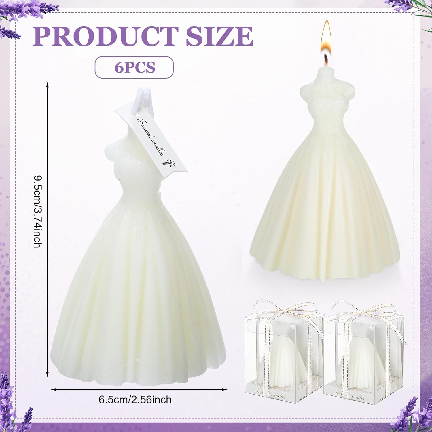 6-Pack Wedding Candle Set